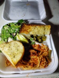 spaghetti dinner at Feed